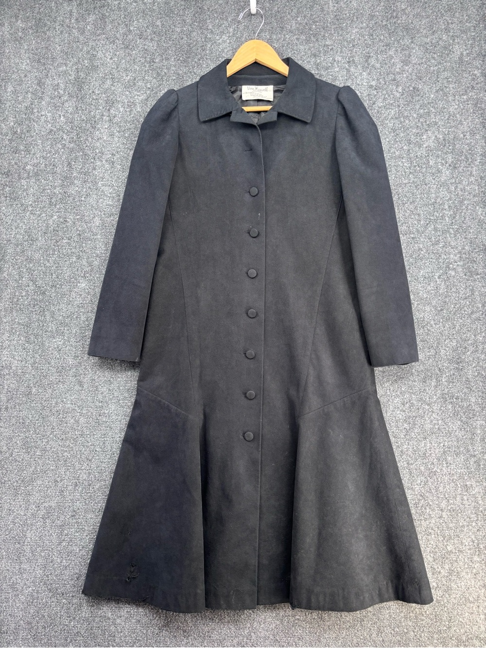 VTG Vera Maxwell Black Victorian Goth Witchycore Suede Princess Coat Women’s S